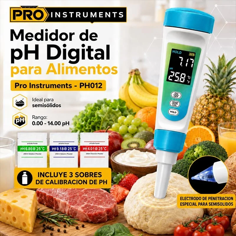 Medidor de Ph Digital Phmetro para Alimentos - Pro Instruments - PH012