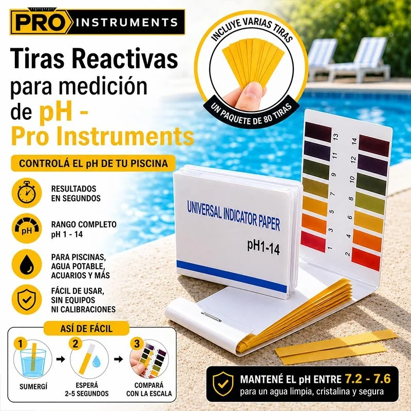 Tiras Reactivas de pH 1 a 14 - Phmetro Papel - Pro Instruments