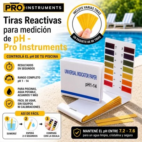 Tiras Reactivas de pH 1 a 14 - Phmetro Papel - Pro Instruments