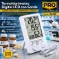 Termohigrometro Digital LCD con Sonda - Pro Instruments - TA298 - Temperatura y humedad interior y exterior