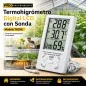 Termohigrometro Digital LCD con Sonda - Pro Instruments - TA298 - Temperatura y humedad interior y exterior
