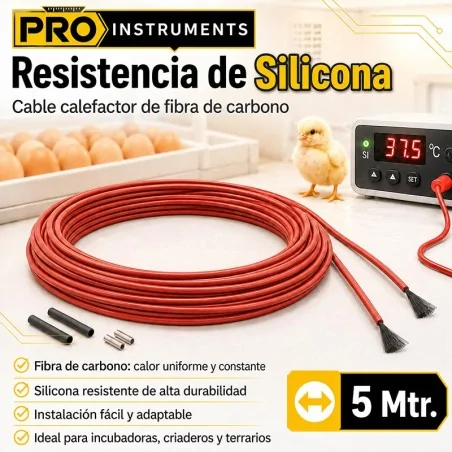 Resistencia de silicona - Cable calefactor de fibra de carbono - 5 metros - Pro Instruments