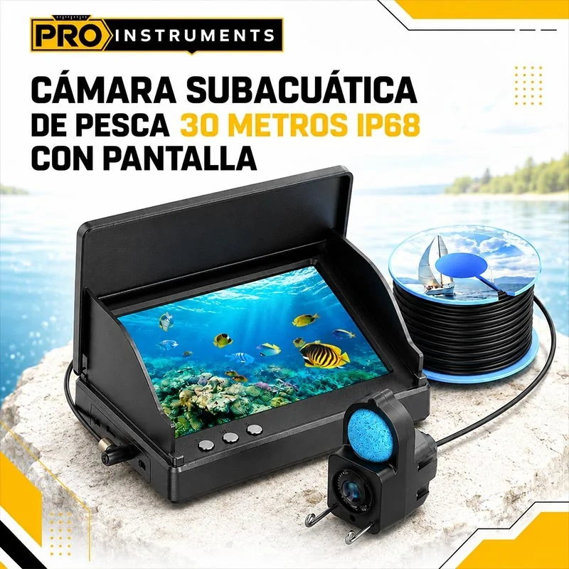 Camara Subacuatica de Pesca 30 m IP68 - con Pantalla - Pro Instruments - P300