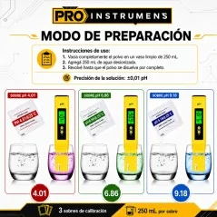 Kit Buffer para Calibración de Medidores de pH y pHmetros 4.01 / 6.86 / 9.18 – Pro Instruments