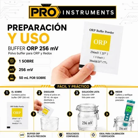 Buffer para Calibración de Medidores de ORP y Redox 256 mV – Pro Instruments