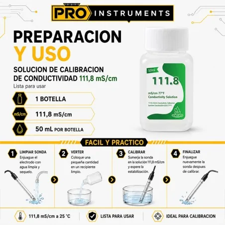 Solucion de Calibracion para Medidores de Conductividad 111,8 ms/cm – Pro Instruments