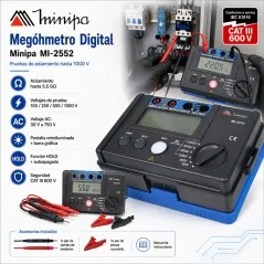 Megohmetro Digital - Minipa - MI-2552 - 5,5Gohm 1000V