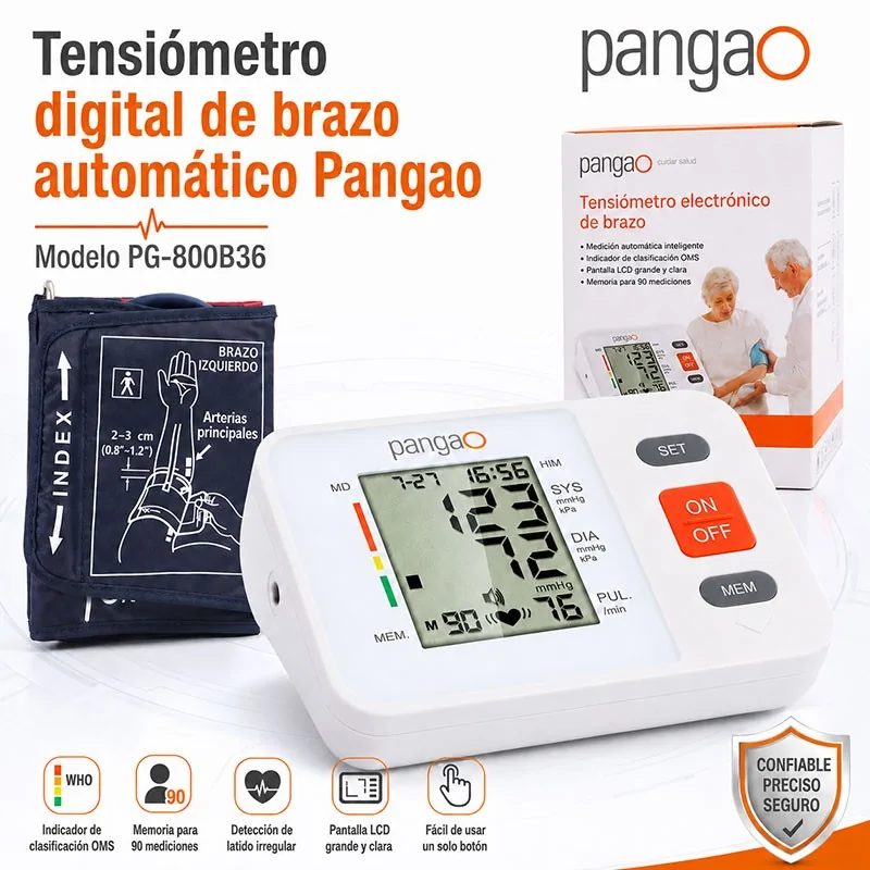Tensiómetro digital de brazo Automatico - Pangao - PG-800B36
