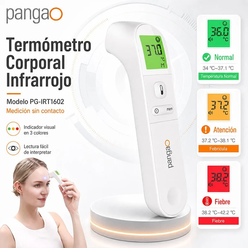 Termómetro Corporal Infrarrojo - Pangao - PG-IRT1602