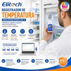 Registrador de Temperatura - Datalogger - Elitech - RC-5