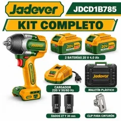 Llave de Impacto 1/2 pulg. 780 Nm Brushless 20 V - JADEVER JDCD1B785 - Incluye Bateria y Cargador