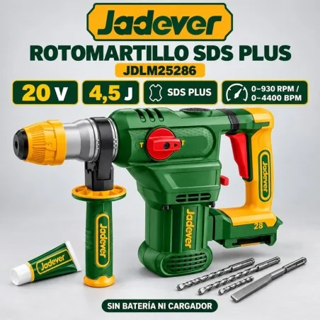 Rotomartillo SDS Plus 4,5 J 20 V Brushless - JADEVER JDLM25286 - Sin Bateria