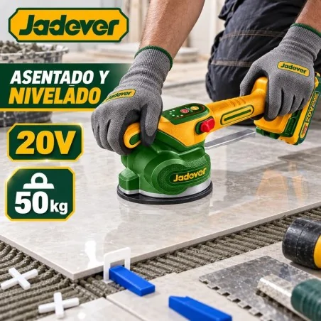 Ventosa Vibradora Inalámbrica 20V 130mm 50kg - JADEVER JDTVM1D128 - Incluye Bateria y Cargador
