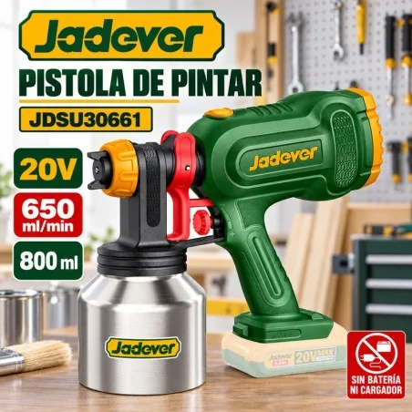 Pistola de Pintar Inalámbrica 20V 650ml/min - JADEVER JDSU30661 - Sin Bateria