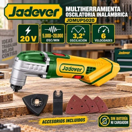 Multiherramienta Oscilatoria 20V 6 Velocidades - Jadever JDMUP5020 - Sin Bateria