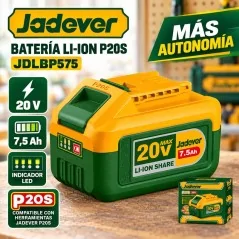 Batería Li-Ion P20S 20V 7.5Ah - Jadever JDLBP575