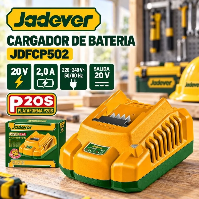 Cargador de Bateria 20V 2,0A 220-240V Jadever JDFCP502 Caja