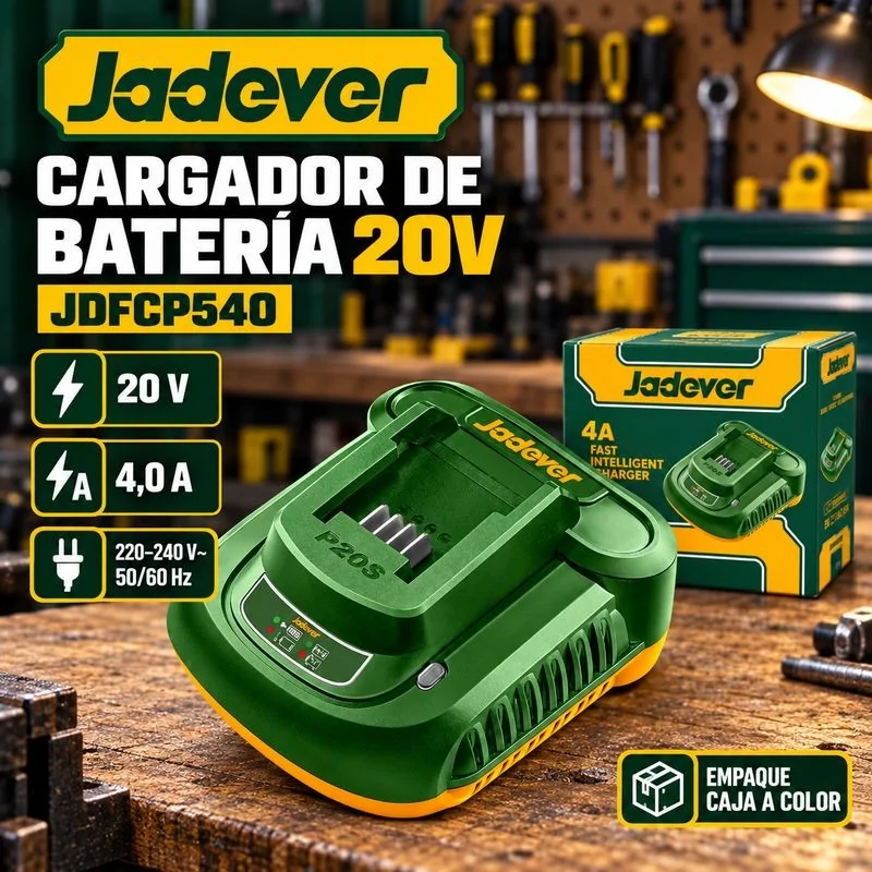 Accesorio Cargador de Batería 20V 4,0Ah 220-240V Jadever JDFCP540