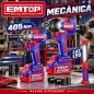 Combo 2 Llaves de Impacto + Lampara Brushless 20V - EMTOP - EOSLI241195 - Incluye Bateria y Cargador