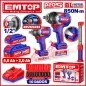 Combo 2 Llaves de Impacto + Lampara Brushless 20V - EMTOP - EOSLI241195 - Incluye Bateria y Cargador
