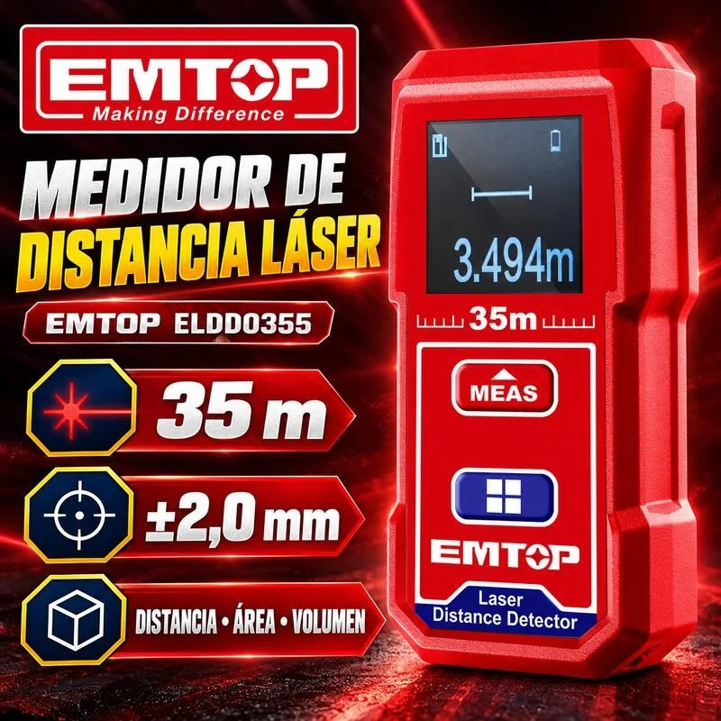 Medidor de Distancia Laser 35m - EMTOP - ELDD0355