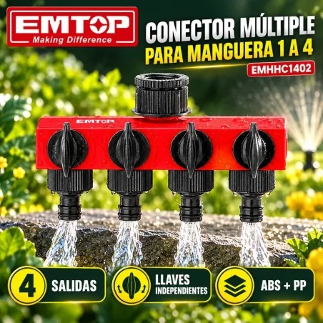 Conector Multiple para Manguera 1 a 4 - EMTOP - EMHHC1402