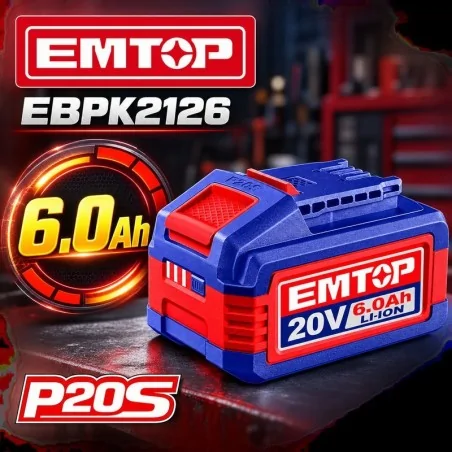 Batería 20V 6Ah de Litio - EMTOP - EBPK2126
