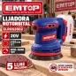 Lijadora Roto-Orbital 20V 125mm + 5 Lijas EMTOP ELROS2002 - No Incluye Bateria