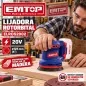 Lijadora Roto-Orbital 20V 125mm + 5 Lijas EMTOP ELROS2002 - No Incluye Bateria