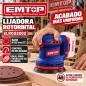 Lijadora Roto-Orbital 20V 125mm + 5 Lijas EMTOP ELROS2002 - No Incluye Bateria