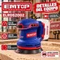 Lijadora Roto-Orbital 20V 125mm + 5 Lijas EMTOP ELROS2002 - No Incluye Bateria