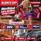 Pulidora 180mm BL + Accesorios - EMTOP - ELAP20188 - Incluye Bateria y Cargador