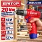 Taladro Atornillador 10mm 20Nm 12V - EMTOP - ECDL12456 - Incluye Bateria