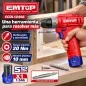 Taladro Atornillador 10mm 20Nm 12V - EMTOP - ECDL12456 - Incluye Bateria