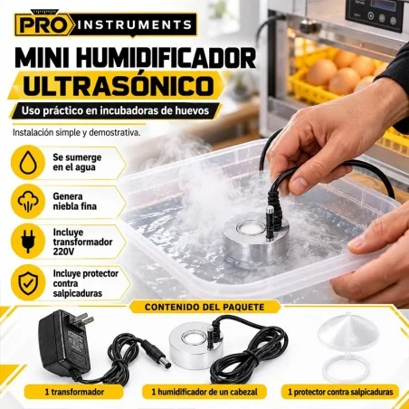 Mini Humidificador ultrasonico para Incubadoras de huevos - Pro Instruments