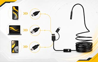 Conexiones USB, Micro USB y USB-C del Endoscopio Pro Instruments